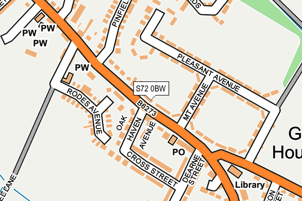 S72 0BW map - OS OpenMap – Local (Ordnance Survey)