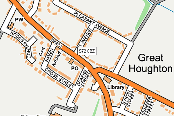 S72 0BZ map - OS OpenMap – Local (Ordnance Survey)