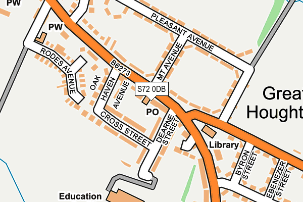 S72 0DB map - OS OpenMap – Local (Ordnance Survey)