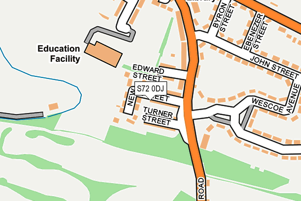 S72 0DJ map - OS OpenMap – Local (Ordnance Survey)