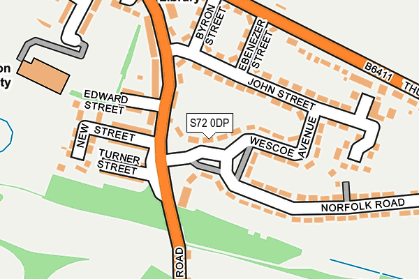 S72 0DP map - OS OpenMap – Local (Ordnance Survey)