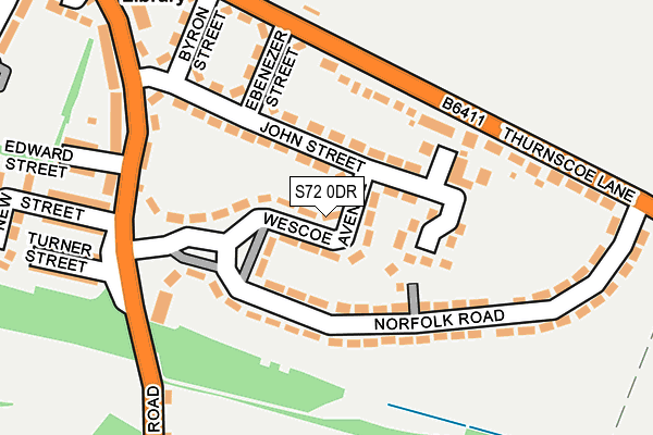 S72 0DR map - OS OpenMap – Local (Ordnance Survey)