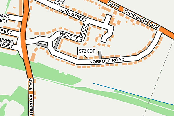 S72 0DT map - OS OpenMap – Local (Ordnance Survey)