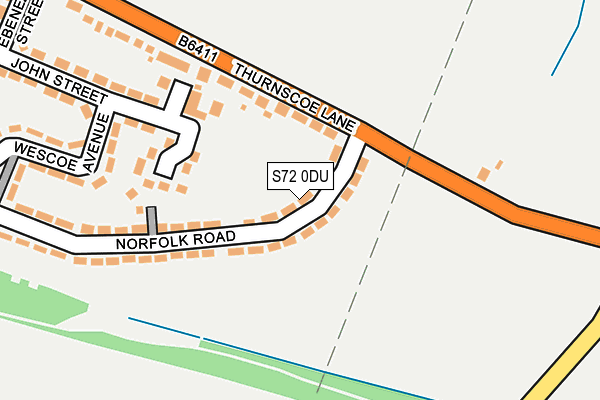 S72 0DU map - OS OpenMap – Local (Ordnance Survey)