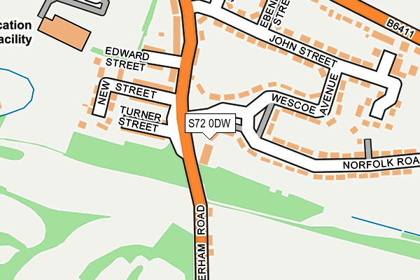 S72 0DW map - OS OpenMap – Local (Ordnance Survey)