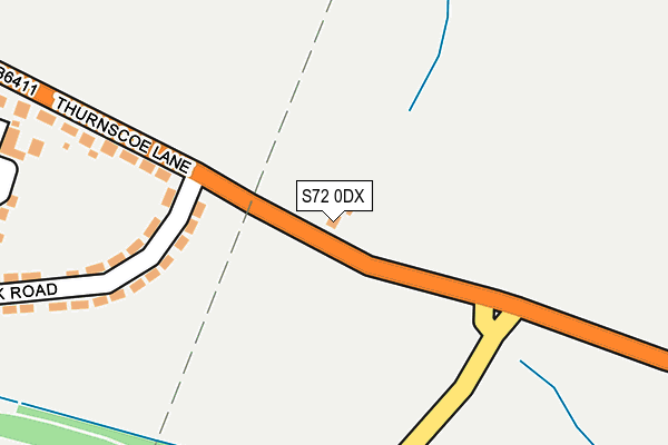 S72 0DX map - OS OpenMap – Local (Ordnance Survey)