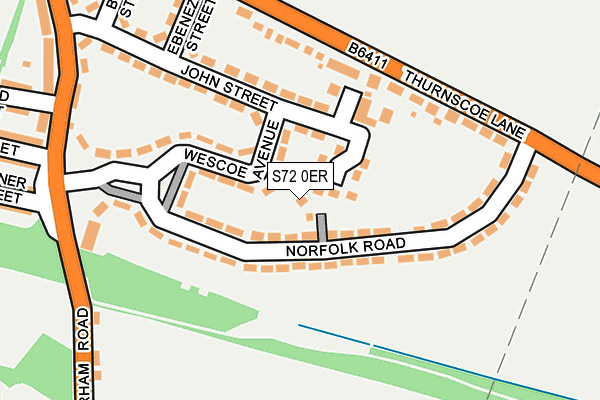 S72 0ER map - OS OpenMap – Local (Ordnance Survey)