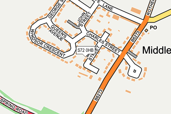 S72 0HB map - OS OpenMap – Local (Ordnance Survey)