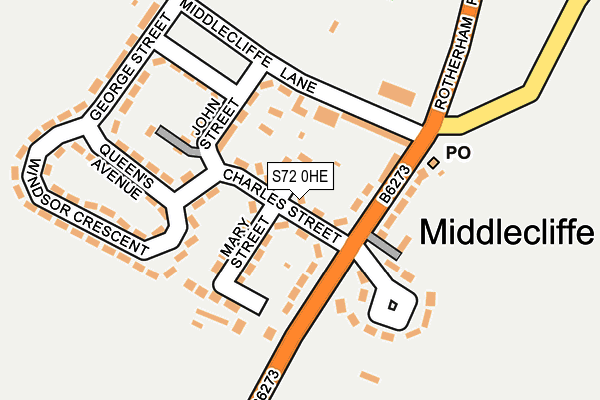 S72 0HE map - OS OpenMap – Local (Ordnance Survey)