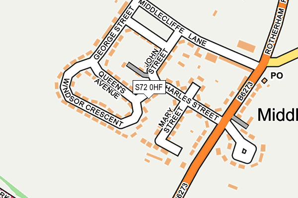 S72 0HF map - OS OpenMap – Local (Ordnance Survey)