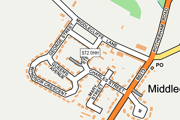 S72 0HH map - OS OpenMap – Local (Ordnance Survey)