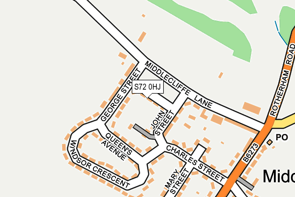 S72 0HJ map - OS OpenMap – Local (Ordnance Survey)