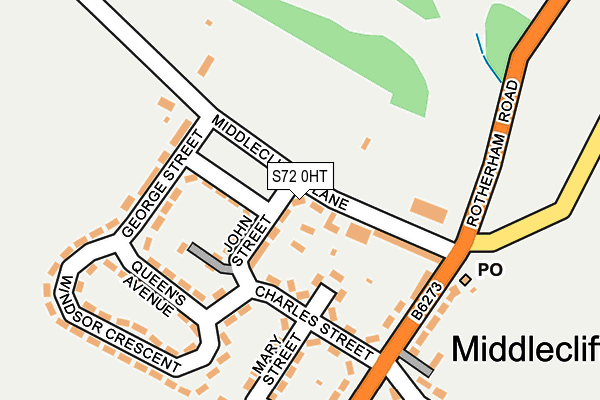S72 0HT map - OS OpenMap – Local (Ordnance Survey)