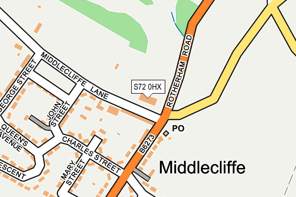 S72 0HX map - OS OpenMap – Local (Ordnance Survey)