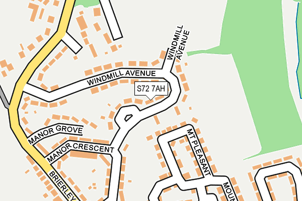 S72 7AH map - OS OpenMap – Local (Ordnance Survey)