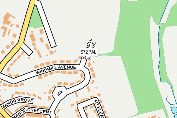 S72 7AL map - OS OpenMap – Local (Ordnance Survey)