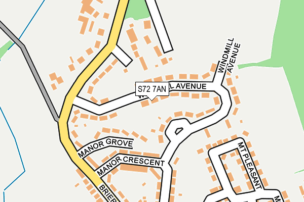 S72 7AN map - OS OpenMap – Local (Ordnance Survey)