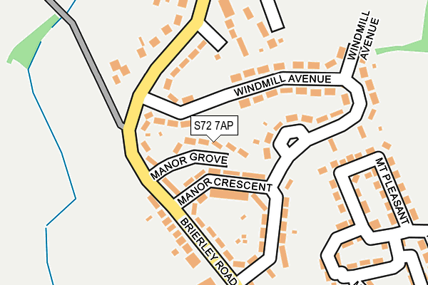 S72 7AP map - OS OpenMap – Local (Ordnance Survey)