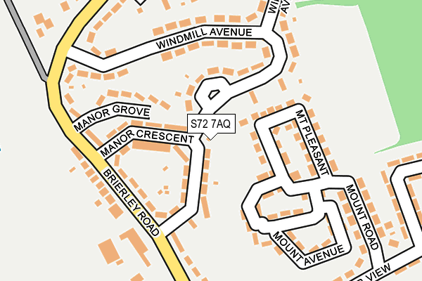 S72 7AQ map - OS OpenMap – Local (Ordnance Survey)