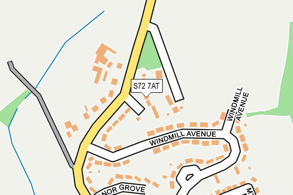 S72 7AT map - OS OpenMap – Local (Ordnance Survey)