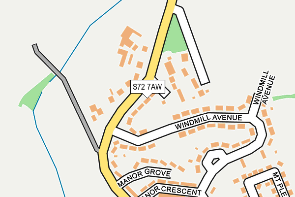 S72 7AW map - OS OpenMap – Local (Ordnance Survey)