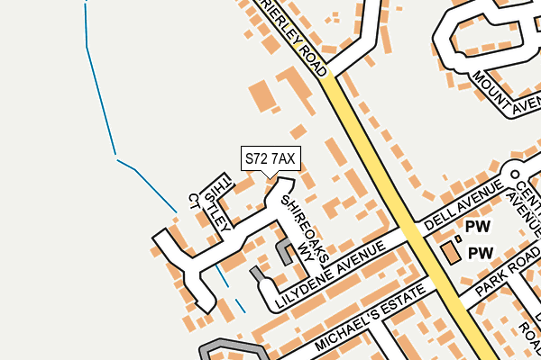 S72 7AX map - OS OpenMap – Local (Ordnance Survey)