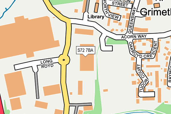 S72 7BA map - OS OpenMap – Local (Ordnance Survey)
