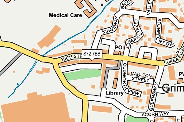 S72 7BB map - OS OpenMap – Local (Ordnance Survey)