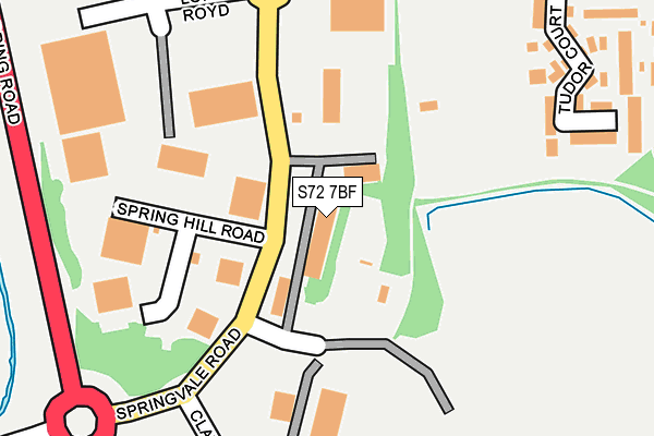 S72 7BF map - OS OpenMap – Local (Ordnance Survey)