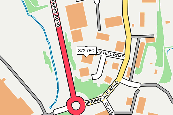 S72 7BQ map - OS OpenMap – Local (Ordnance Survey)