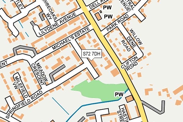 S72 7DH map - OS OpenMap – Local (Ordnance Survey)