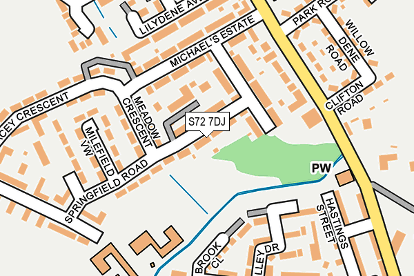 S72 7DJ map - OS OpenMap – Local (Ordnance Survey)