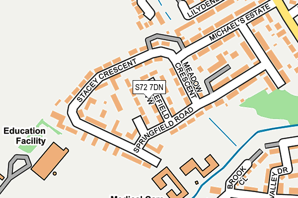 S72 7DN map - OS OpenMap – Local (Ordnance Survey)