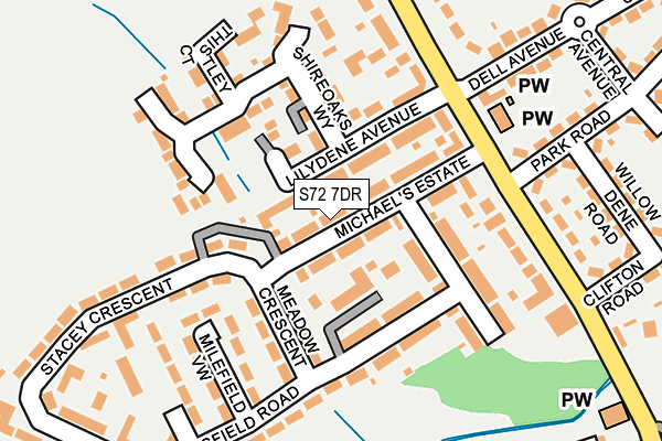 S72 7DR map - OS OpenMap – Local (Ordnance Survey)