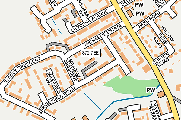 S72 7EE map - OS OpenMap – Local (Ordnance Survey)