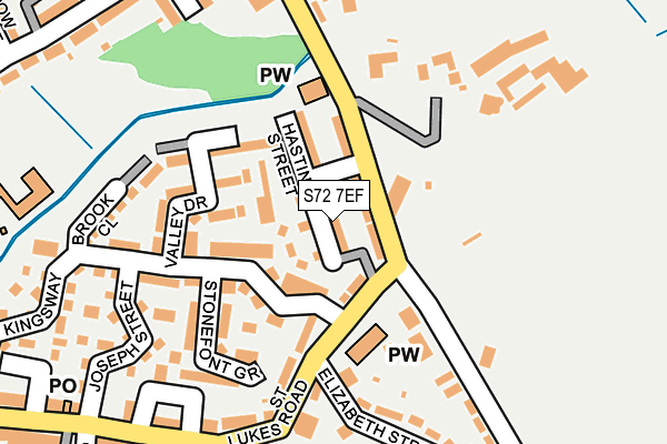 S72 7EF map - OS OpenMap – Local (Ordnance Survey)