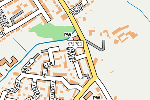 S72 7EG map - OS OpenMap – Local (Ordnance Survey)