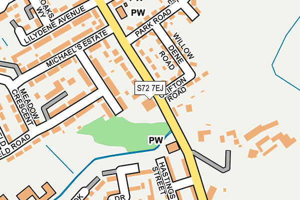 S72 7EJ map - OS OpenMap – Local (Ordnance Survey)
