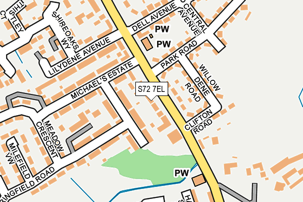 S72 7EL map - OS OpenMap – Local (Ordnance Survey)