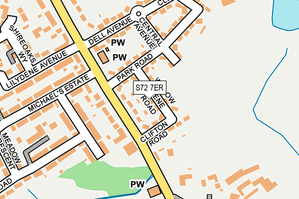 S72 7ER map - OS OpenMap – Local (Ordnance Survey)