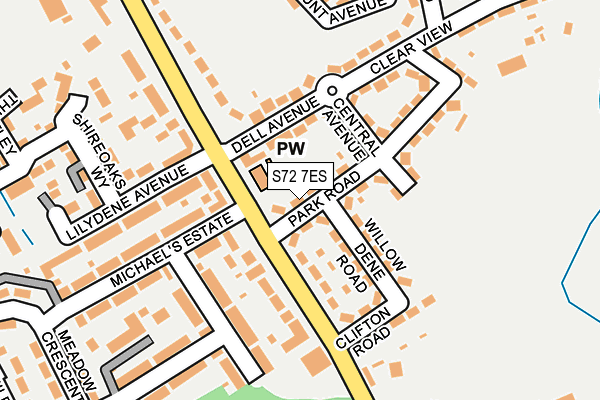 S72 7ES map - OS OpenMap – Local (Ordnance Survey)