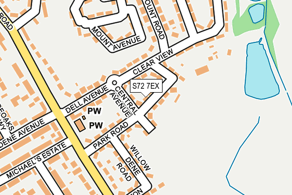 S72 7EX map - OS OpenMap – Local (Ordnance Survey)