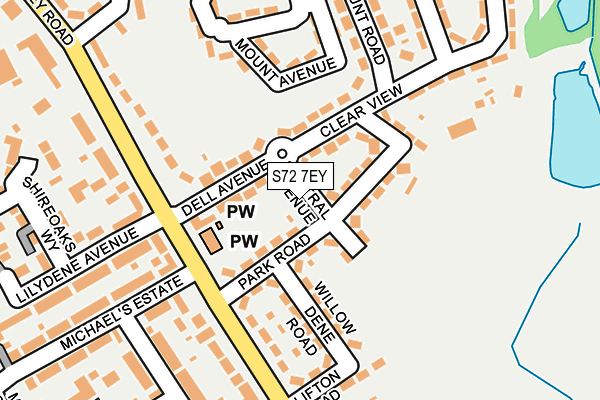 S72 7EY map - OS OpenMap – Local (Ordnance Survey)