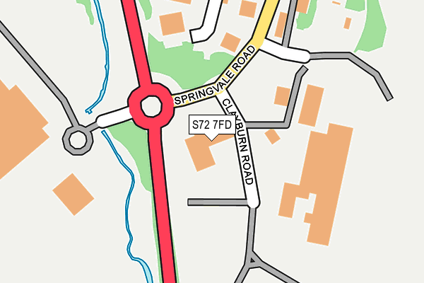 S72 7FD map - OS OpenMap – Local (Ordnance Survey)
