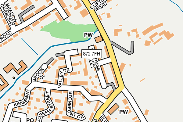 S72 7FH map - OS OpenMap – Local (Ordnance Survey)