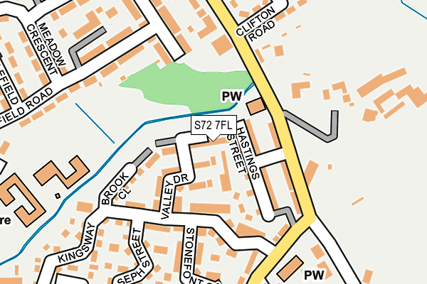 S72 7FL map - OS OpenMap – Local (Ordnance Survey)
