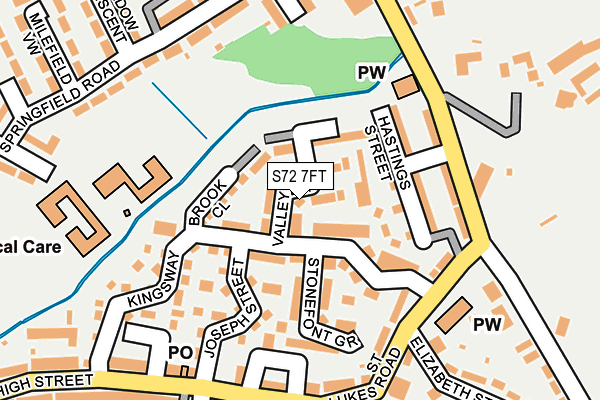 S72 7FT map - OS OpenMap – Local (Ordnance Survey)