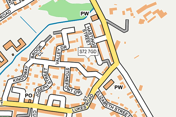 S72 7GD map - OS OpenMap – Local (Ordnance Survey)