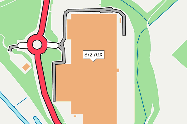 S72 7GX map - OS OpenMap – Local (Ordnance Survey)