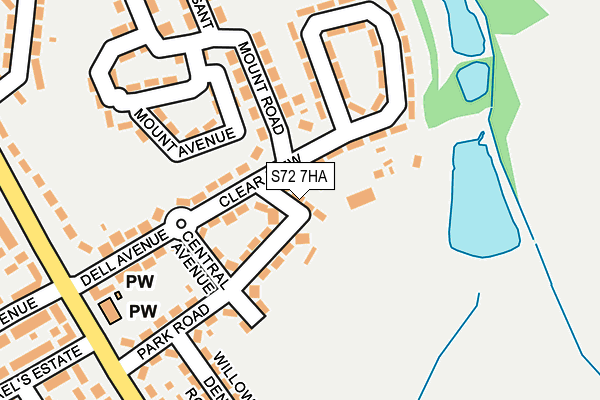 S72 7HA map - OS OpenMap – Local (Ordnance Survey)